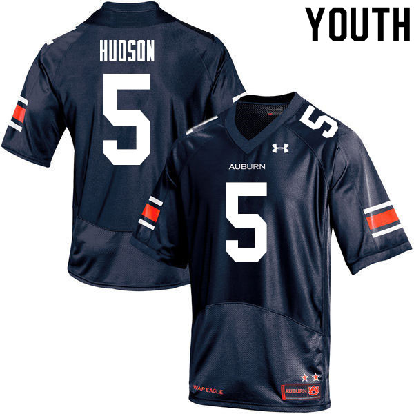 Auburn Tigers Youth Kobe Hudson #5 Navy Under Armour Stitched College 2020 NCAA Authentic Football Jersey EEB4074LK